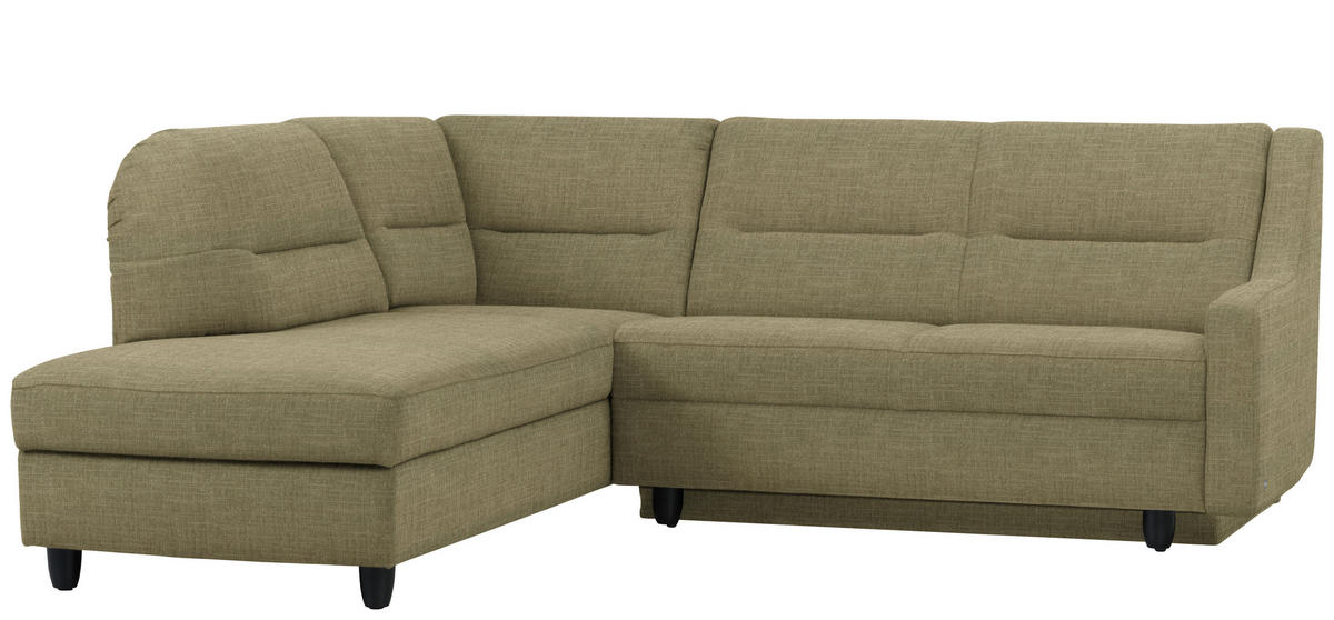 ECKSOFA in Chenille Olivgrün  208/226 cm  - Schwarz/Olivgrün, KONVENTIONELL, Textil (208/226cm) - Sedda