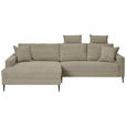 ECKSOFA  in Cord Greige  173/276 cm  - Greige/Schwarz, KONVENTIONELL, Textil/Metall (173/276cm) - Carryhome