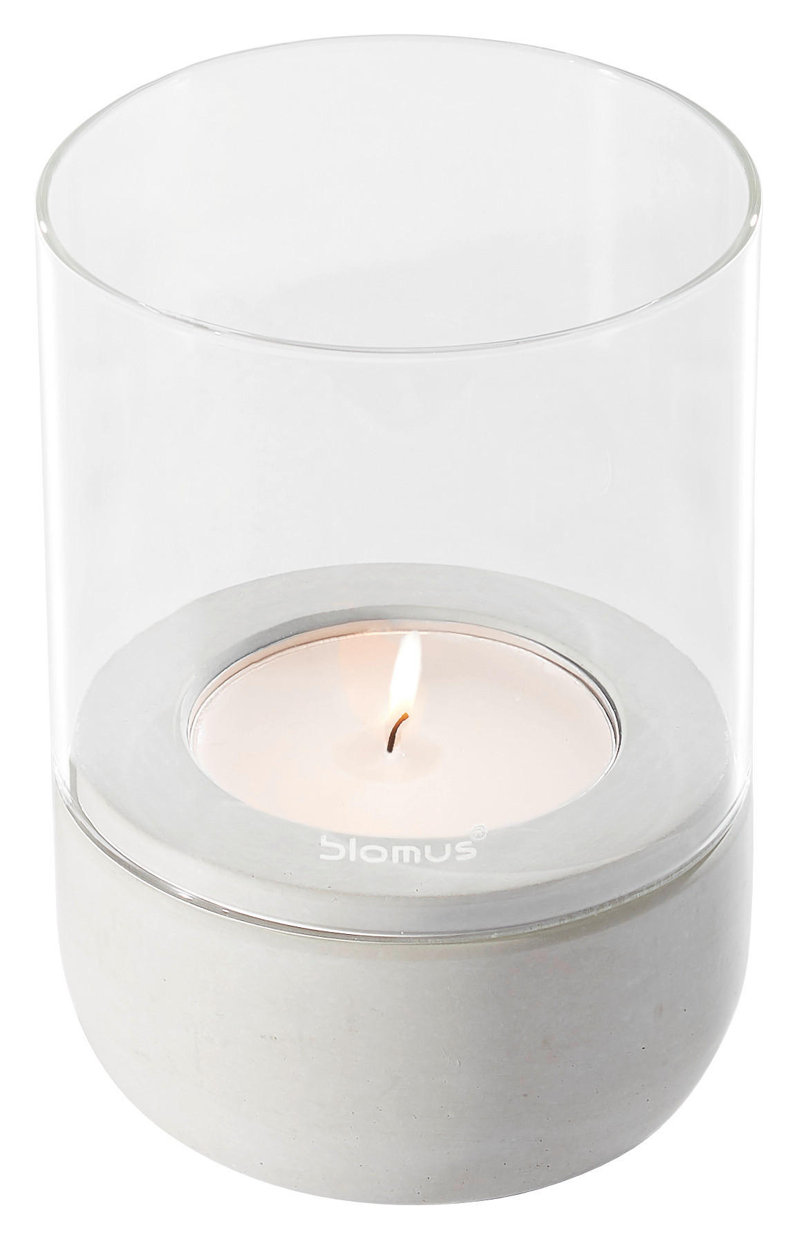 WINDLICHT  - Grau, Basics, Glas/Stein (10/14cm) - Blomus