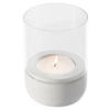 WINDLICHT  - Grau, Basics, Glas/Stein (10/14cm) - Blomus