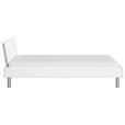 BETT 90/200 cm  in Weiß  - Alufarben/Weiß, Design, Holzwerkstoff/Metall (90/200cm) - Carryhome