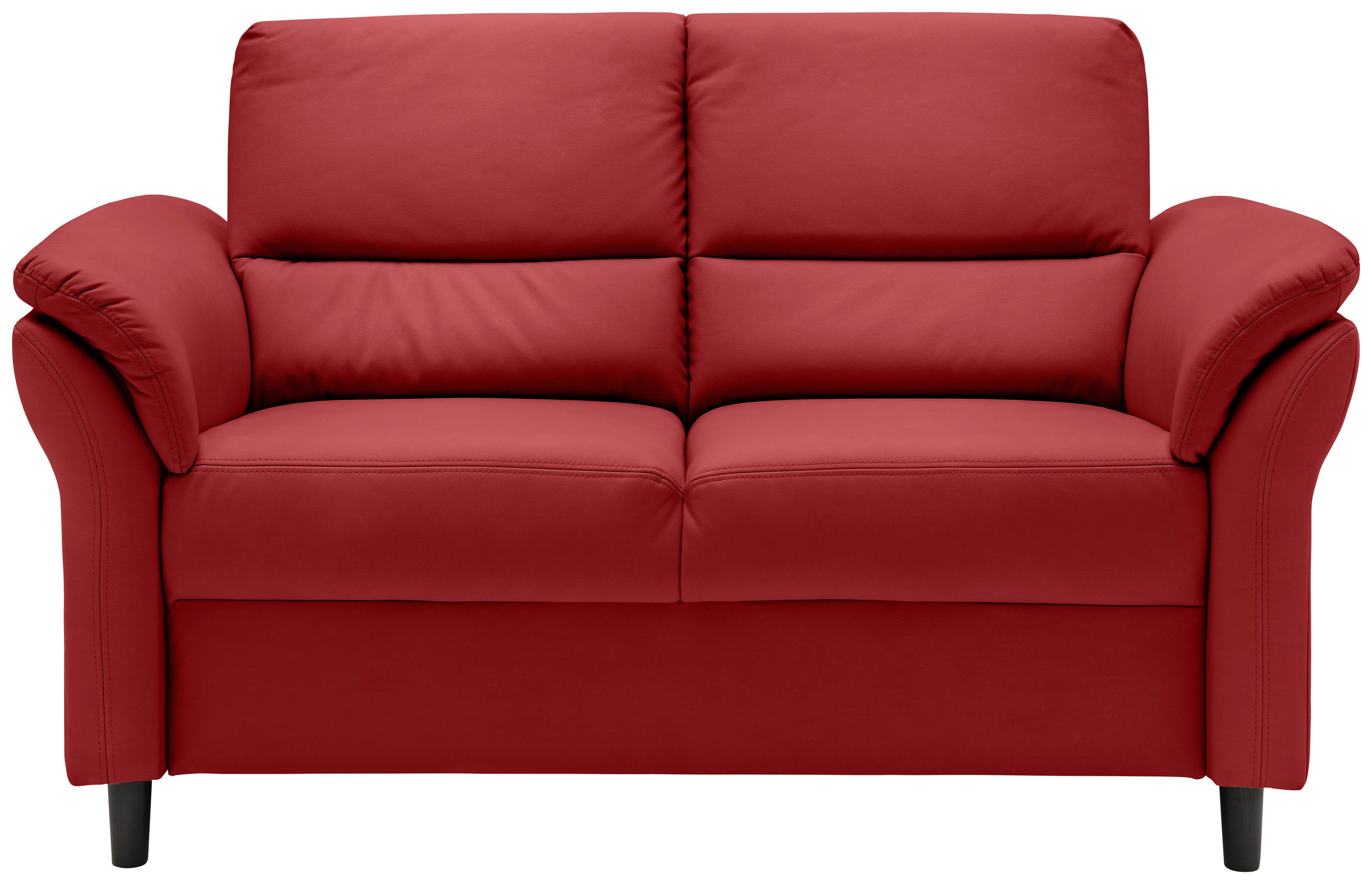 2-SITZER-SOFA Lederlook Rot  - Rot/Schwarz, MODERN, Holz/Textil (147/90/89cm) - Livetastic