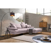 ECKSOFA PRATO Altrosa Mikrofaser  - Schwarz/Altrosa, MODERN, Textil/Metall (292/176cm) - MID.YOU