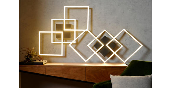 LED-DECKENLEUCHTE 75,5/37/6 cm - Nickelfarben, Trend, Kunststoff/Metall (75,5/37/6cm) - Novel