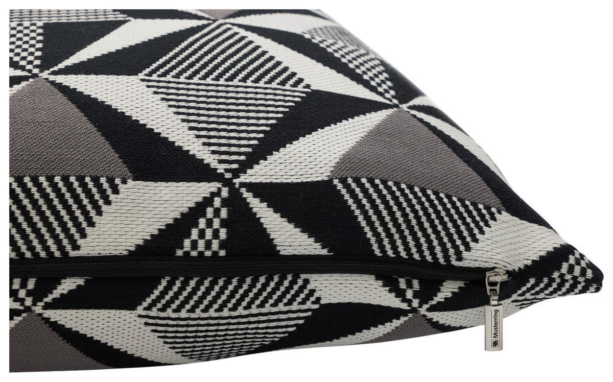 KISSENHÜLLE MR-PRISM 45/45 cm  - Schwarz/Weiß, Basics, Textil (45/45cm) - Musterring
