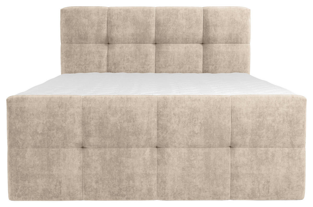 BOXBETT 180/200 cm  in Taupe  - Taupe/Chromfarben, Modern, Holz/Holzwerkstoff (180/200cm) - Esposa
