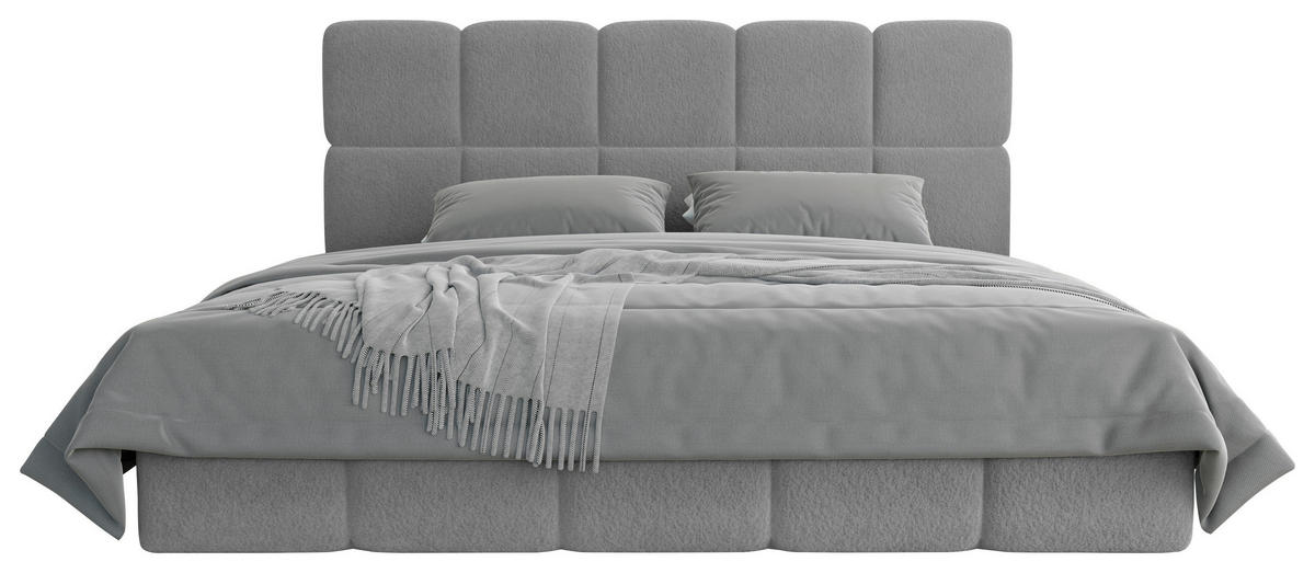 POLSTERBETT Cloudy Bettkasten, Lattenrost 140/200 cm  in Grau  - Schwarz/Grau, Design, Holz/Textil (140/200cm) - Boxxx