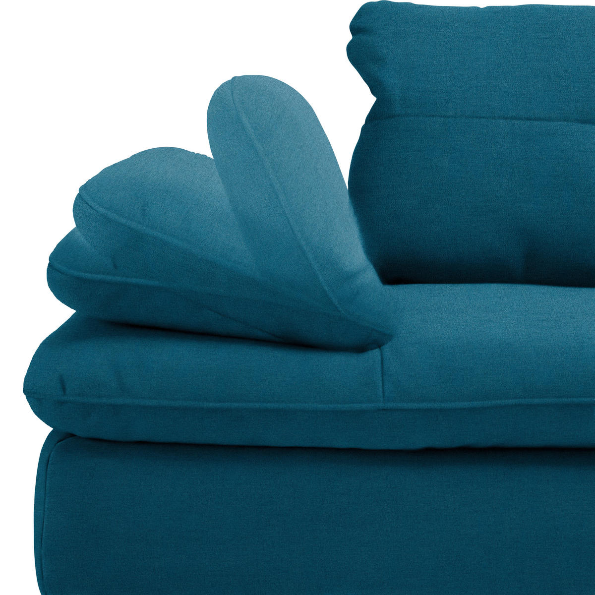 ECKSOFA in Flachgewebe Dunkelblau  - Schwarz/Dunkelblau, Design, Textil/Metall (344/271cm) - Chilliano