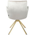ARMLEHNSTUHL  Stoffauswahl, Sitzfläche 360° drehbar, automatische Rückholfunktion Samt  Goldfarben, Beige  - Beige/Goldfarben, Design, Textil/Metall (59/89.5/63cm) - Novel