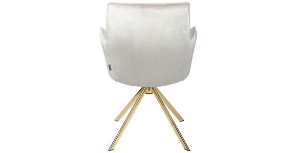 ARMLEHNSTUHL  Stoffauswahl, Sitzfläche 360° drehbar, automatische Rückholfunktion Samt  Goldfarben, Beige  - Beige/Goldfarben, Design, Textil/Metall (59/89.5/63cm) - Novel