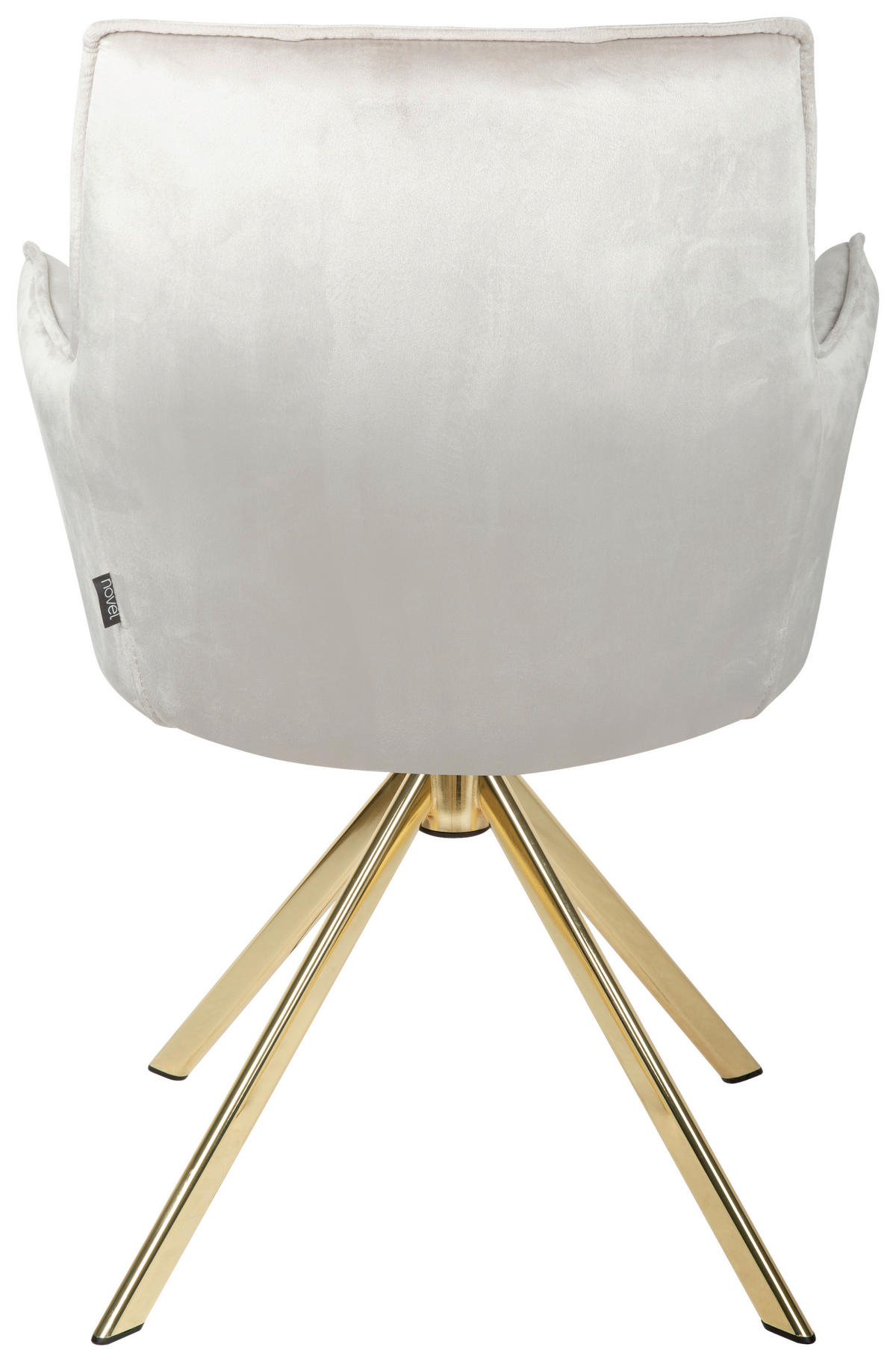 ARMLEHNSTUHL  in Edelstahl Samt  - Beige/Goldfarben, Design, Textil/Metall (59/89.5/63cm) - Novel