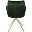 ARMLEHNSTUHL  Stoffauswahl, Sitzfläche 360° drehbar, automatische Rückholfunktion Samt  - Goldfarben/Grün, Design, Textil/Metall (59/89,5/63cm) - Novel