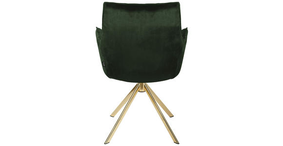ARMLEHNSTUHL  Stoffauswahl, Sitzfläche 360° drehbar, automatische Rückholfunktion Samt  - Goldfarben/Grün, Design, Textil/Metall (59/89,5/63cm) - Novel