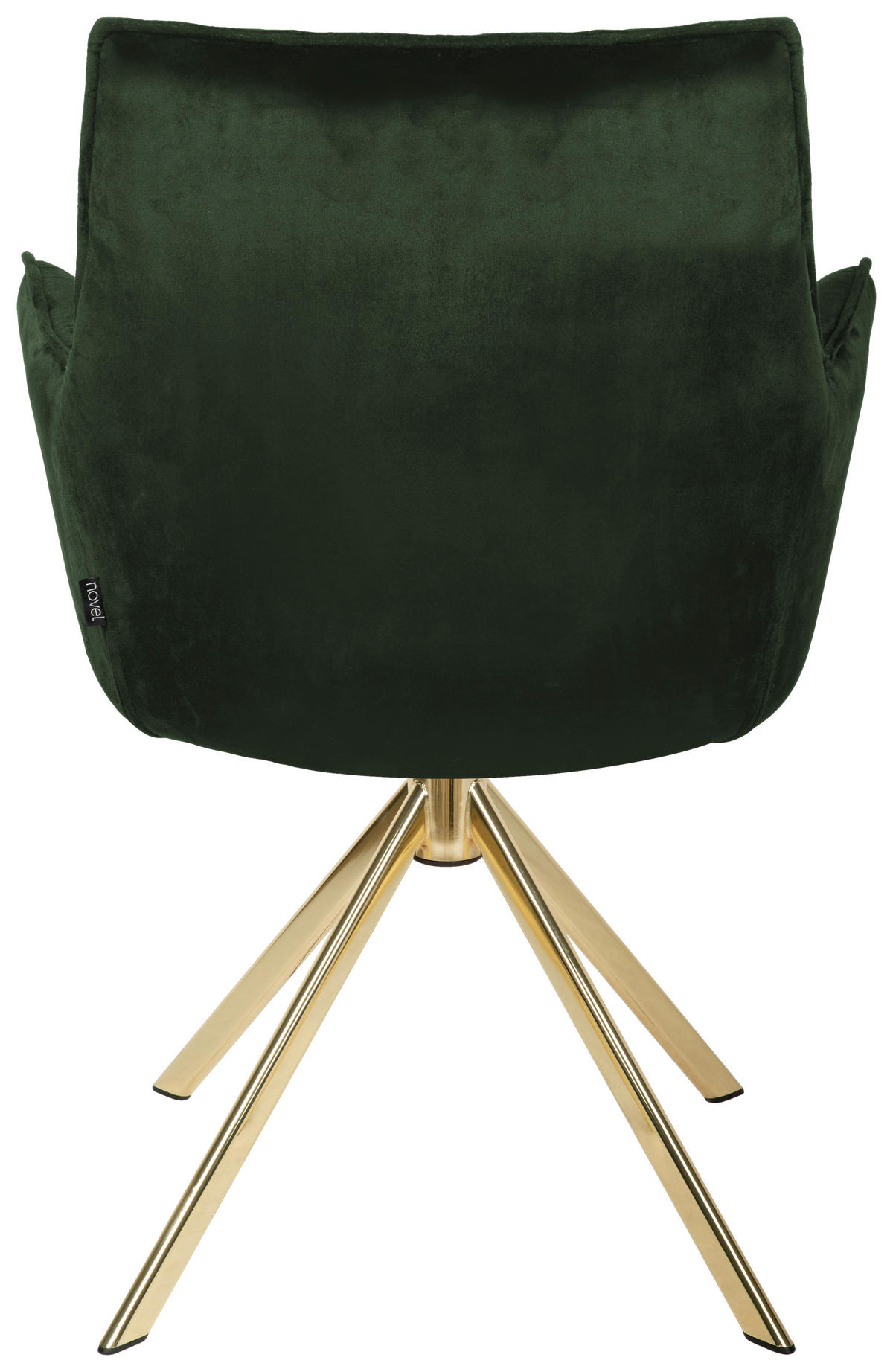 ARMLEHNSTUHL  in Edelstahl Samt  - Goldfarben/Grün, Design, Textil/Metall (59/89,5/63cm) - Novel