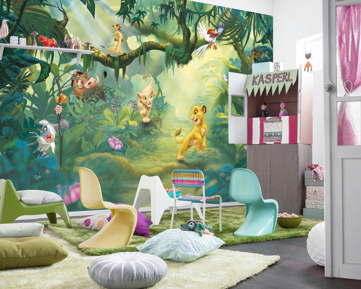 FOTOTAPETE Der König der Löwen  - Multicolor/Grün, LIFESTYLE, Papier (368/254cm) - Disney