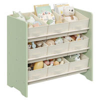 DETSKÝ REGÁL  - zelená/béžová, Modern, kompozitné drevo/textil (62,5/60/29,5cm) - MID.YOU