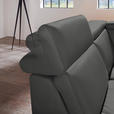 ECKSOFA in Echtleder Anthrazit  - Anthrazit/Alufarben, Design, Leder/Metall (239/271cm) - Cantus