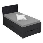 STAURAUMBETT 90/200 cm  in Grau  - Schwarz/Grau, Design, Holzwerkstoff/Textil (90/200cm) - Xora