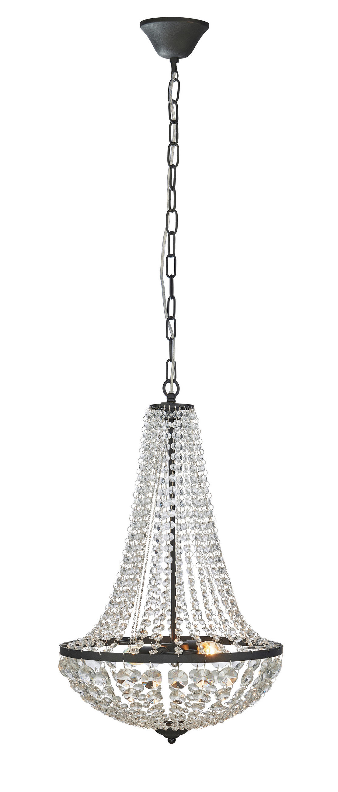 KRONLEUCHTER 40/64 cm   - Klar/Schwarz, Basics, Glas/Metall (40/64cm) - Markslöjd