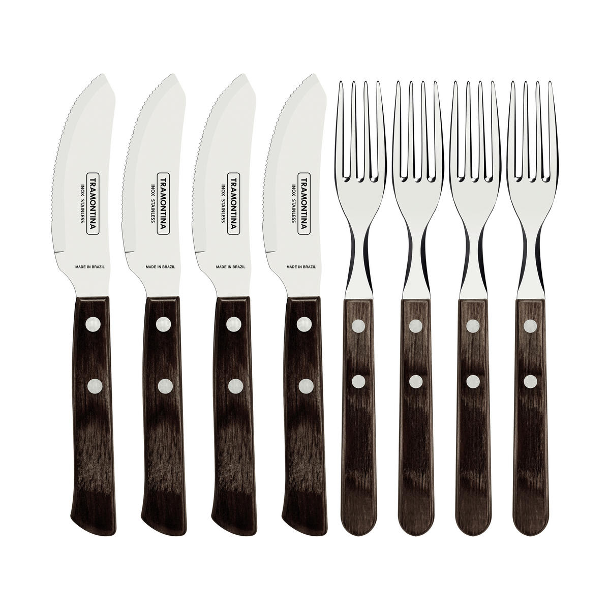 PIZZABESTECK PIZZA Edelstahl  für  - Edelstahlfarben/Braun, Design, Metall (21cm) - TRAMONTINA
