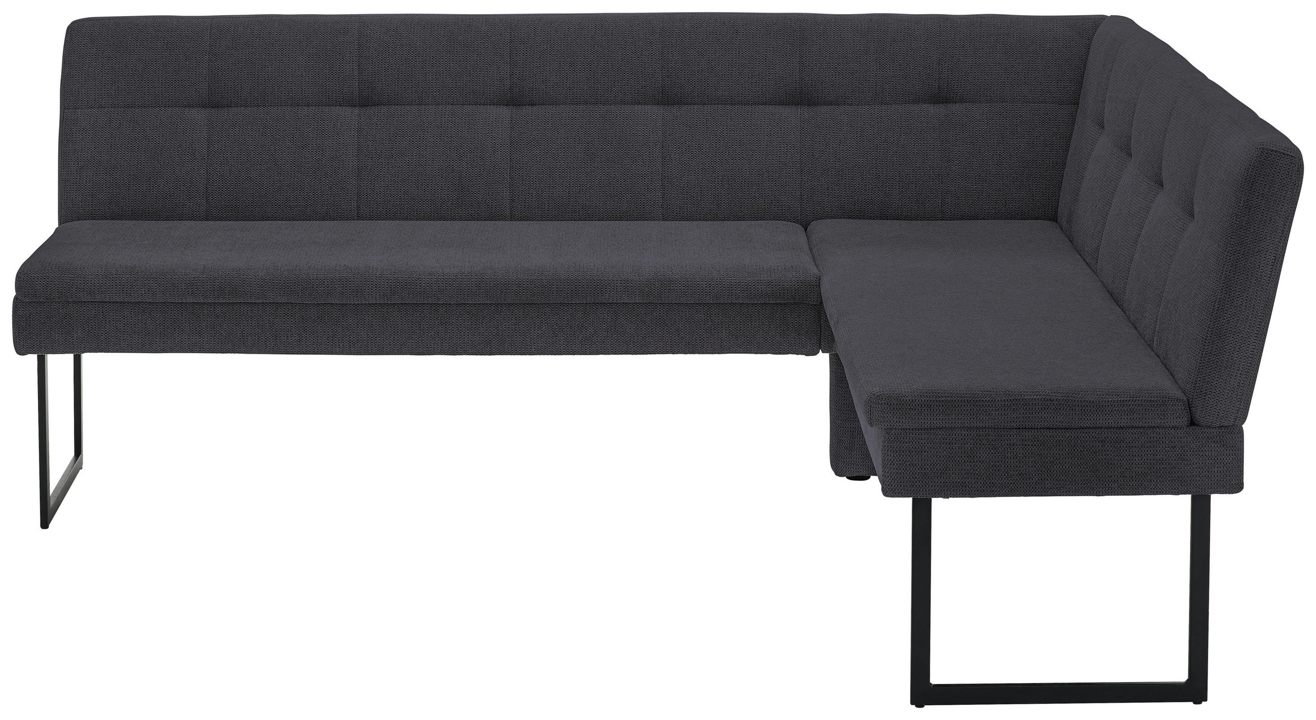 ECKBANK 213/155 cm Webstoff Dunkelblau   - Schwarz/Dunkelblau, Design, Textil/Metall (213/155cm) - Novel