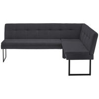 ECKBANK 213/155 cm Webstoff Dunkelblau   - Schwarz/Dunkelblau, Design, Textil/Metall (213/155cm) - Novel