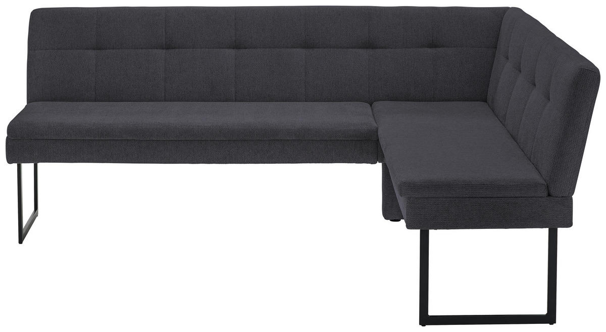 ECKBANK 213/155 cm Webstoff Dunkelblau   - Schwarz/Dunkelblau, Design, Textil/Metall (213/155cm) - Novel