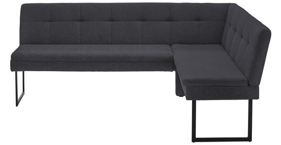 ECKBANK 213/155 cm  in Dunkelblau  - Schwarz/Dunkelblau, Design, Textil/Metall (213/155cm) - Novel