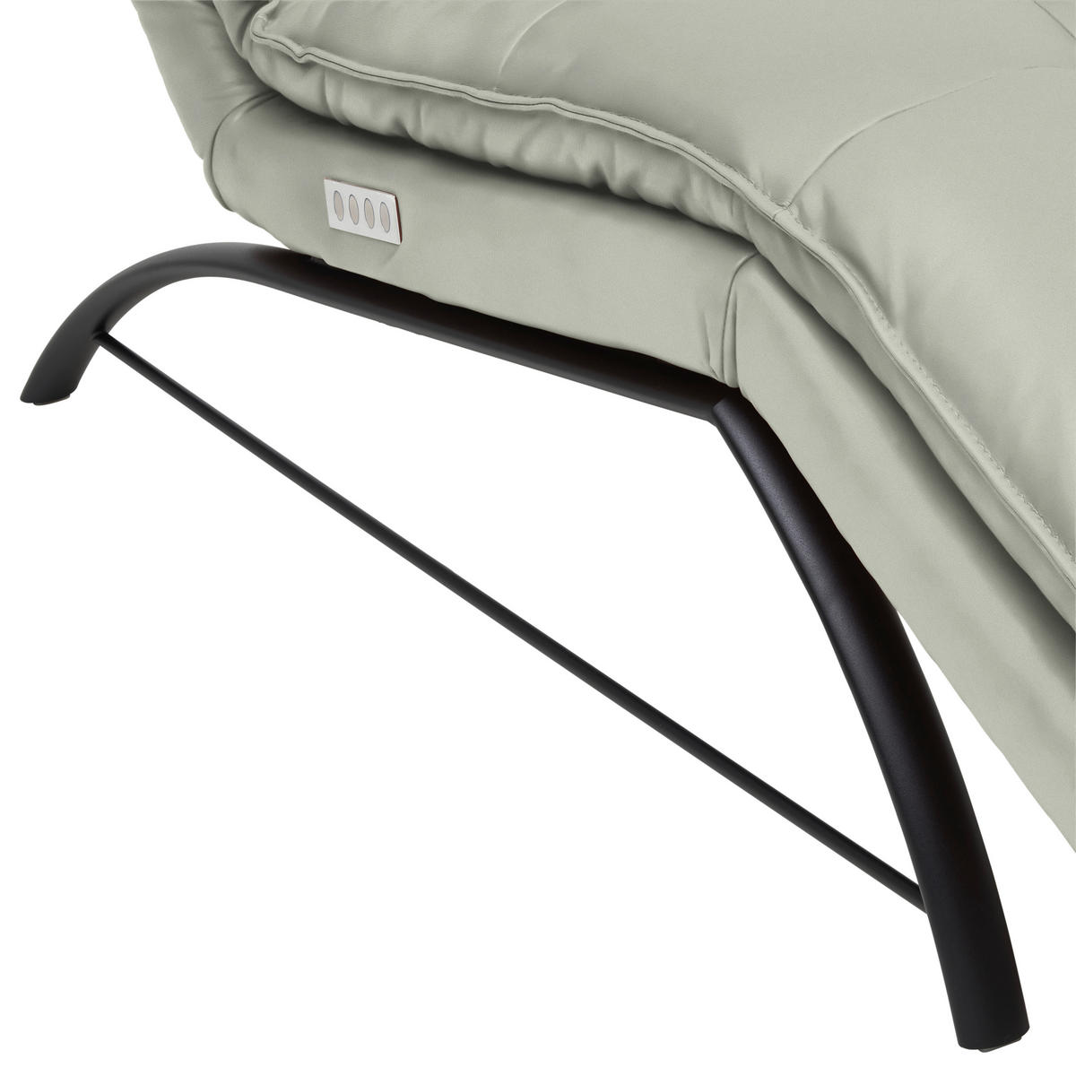 LIEGE in Echtleder Hellgrau  - Hellgrau/Schwarz, Design, Leder/Metall (75/110/190cm) - Chilliano