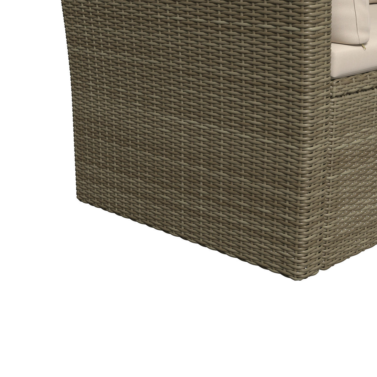GARTENBANK 160/80/85 cm  in Grau, Beige  - Beige/Schwarz, MODERN, Kunststoff/Textil (160/80/85cm) - Ambia Garden