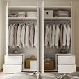 DREHTÜRENSCHRANK 224/214/60 cm,  in Weiß, Weiß Hochglanz, 4-türig  - Weiß Hochglanz/Weiß, Trend, Holzwerkstoff (224/214/60cm) - Carryhome