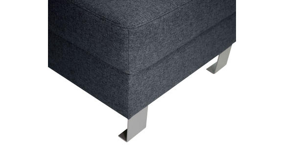 HOCKER in Textil Anthrazit  - Anthrazit/Silberfarben, Design, Textil/Metall (62/41/62cm) - Xora