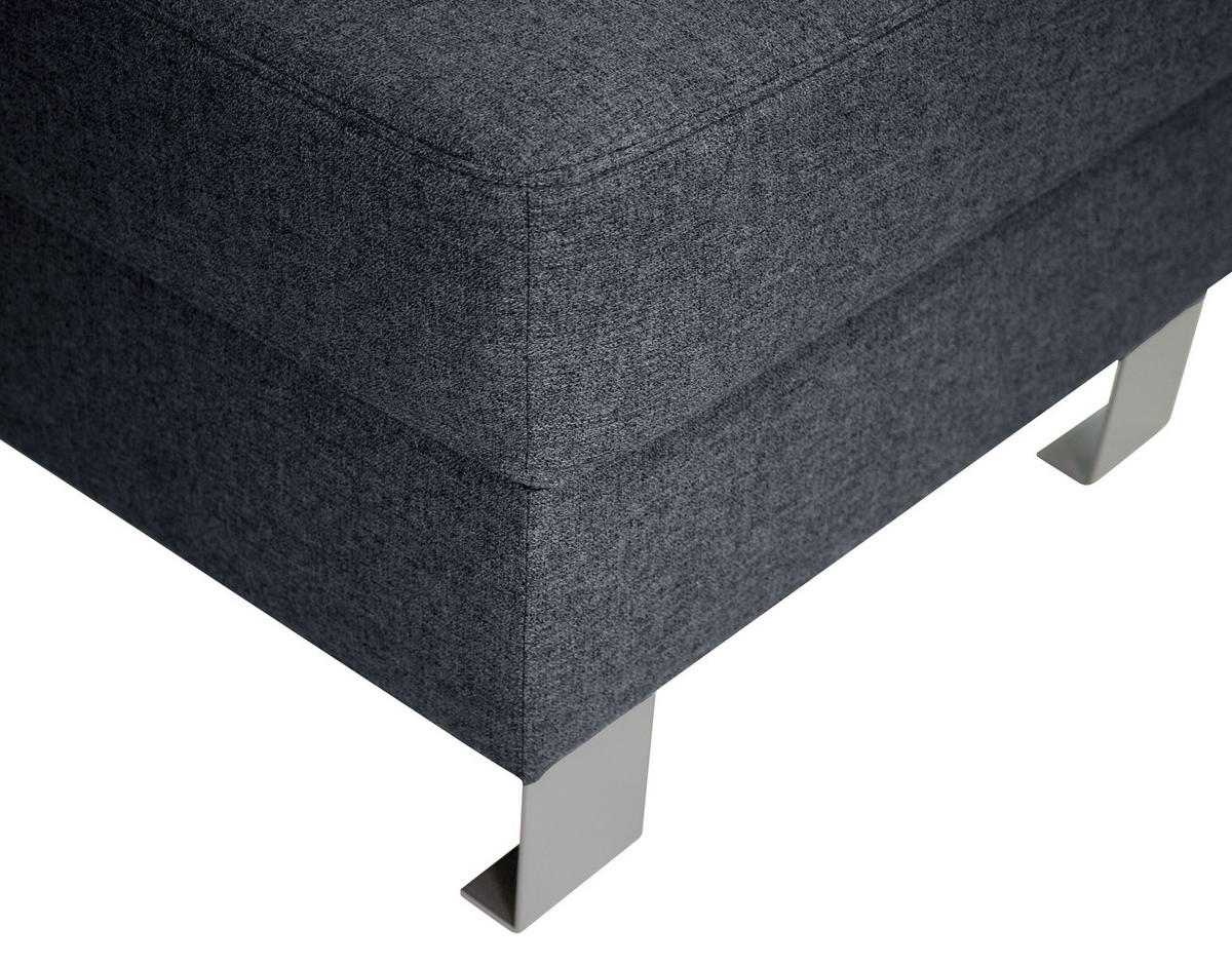 HOCKER in Textil Grau  - Silberfarben/Grau, Design, Textil/Metall (62/41/62cm) - Xora