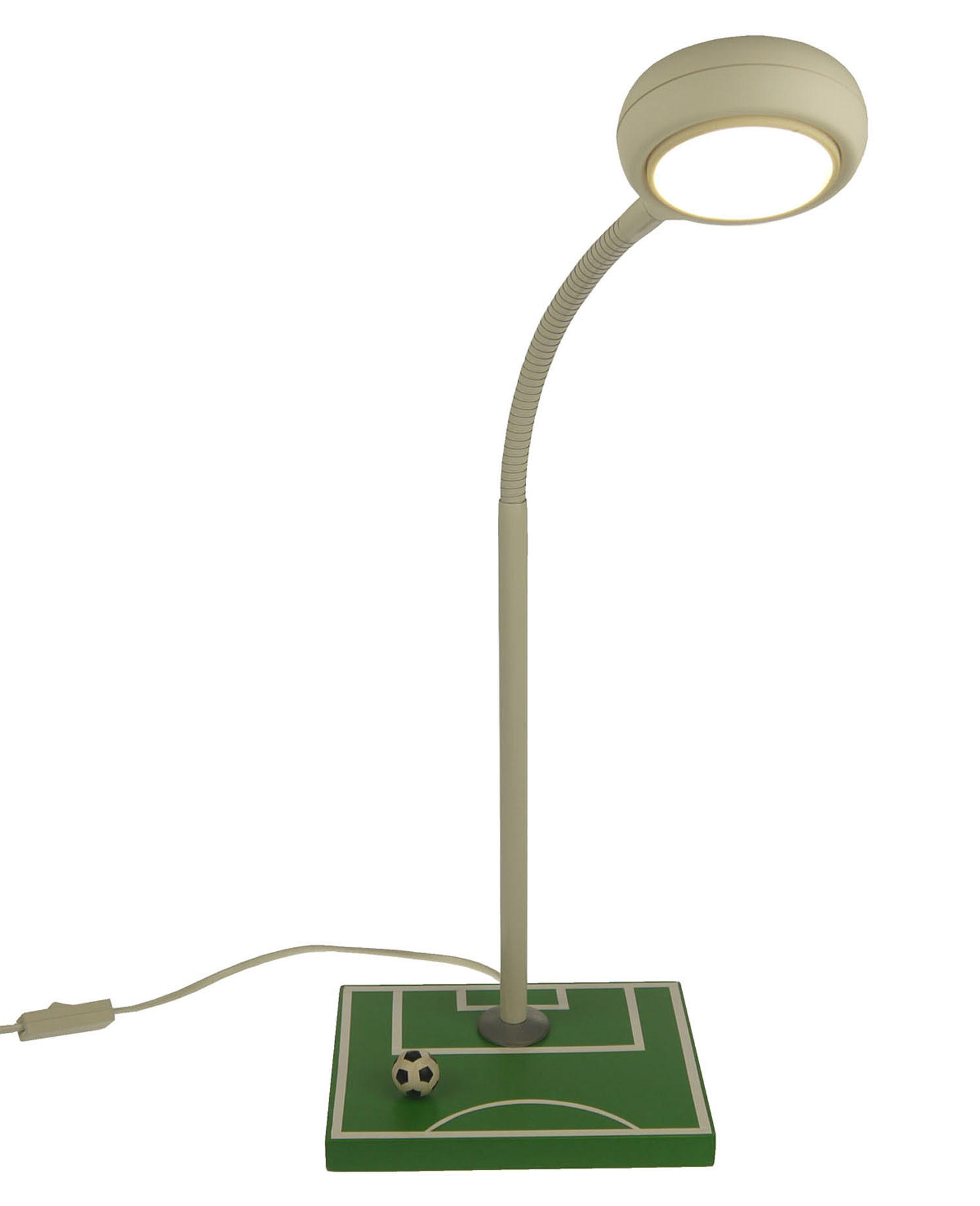 XXXLutz Kindertischleuchte Fußballfeld Grün, Weiß 15x37x20 cm