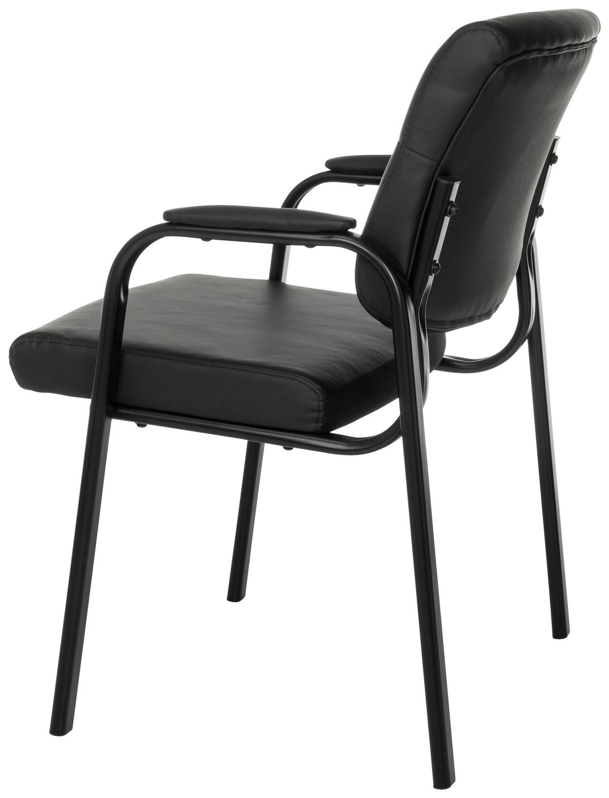 BESUCHERSTUHL  in Schwarz  - Schwarz, MODERN, Leder/Metall (60/85/64cm) - MID.YOU