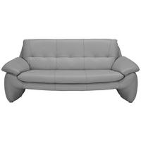 3-SITZER-SOFA Echtleder Grau  - Silberfarben/Grau, KONVENTIONELL, Leder/Metall (198/86/91cm) - Celina Home