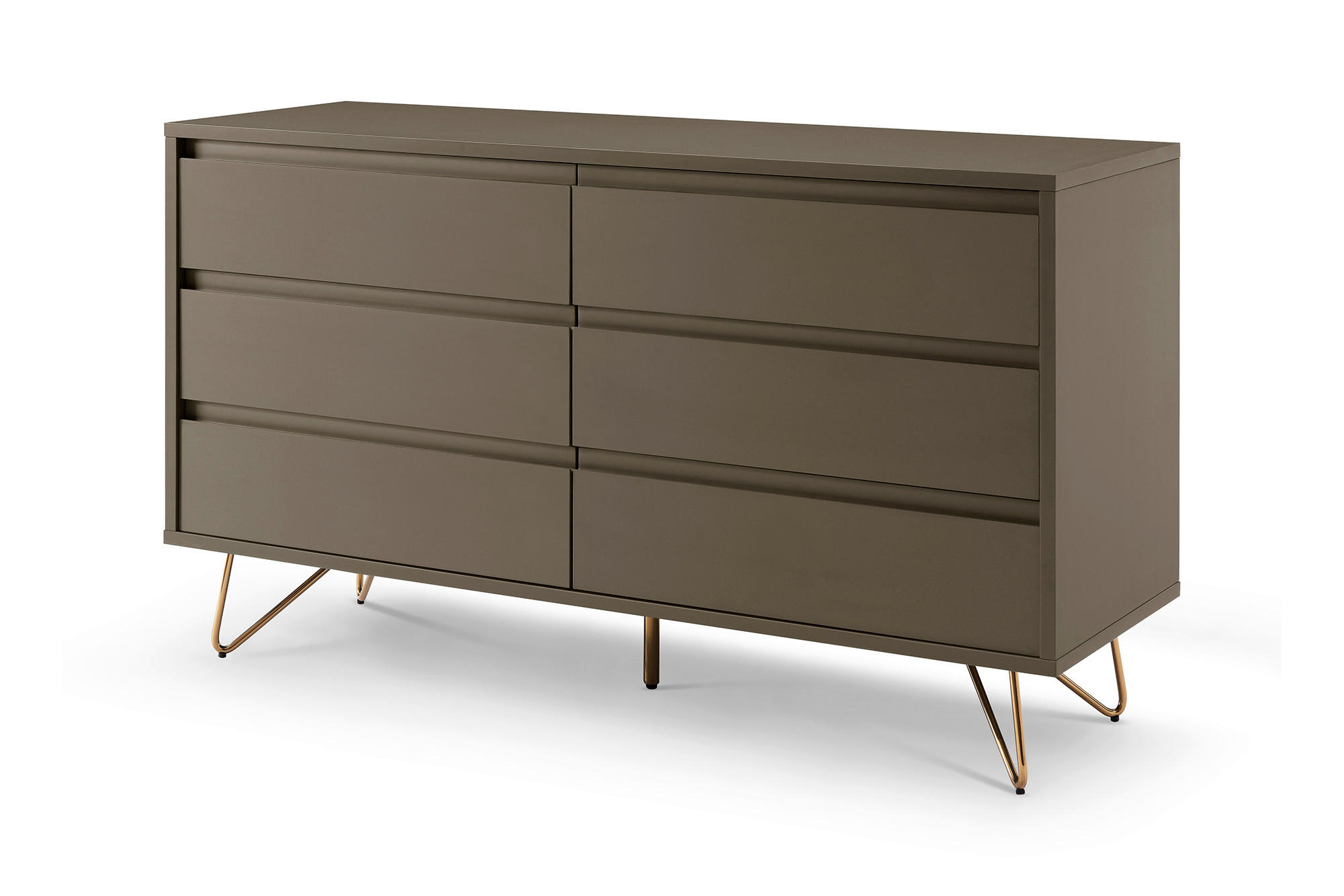 KOMMODE  in 120/70/40 cm  - Messingfarben/Grau, Design, Holzwerkstoff/Metall (120/70/40cm) - Livetastic