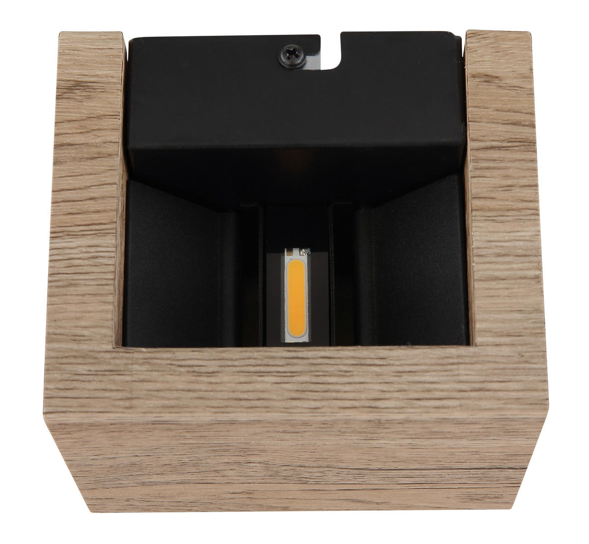 LED VÄGGLAMPA 13,2/11,3/9,8 cm   - svart/mörkbrun, Design, metall/trämaterial (13,2/11,3/9,8cm) - Globo