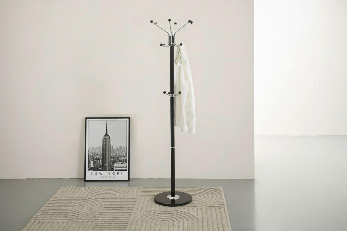 KLEIDERSTÄNDER in Schwarz 37/172/37 cm   - Schwarz, Basics, Kunststoff/Stein (37/172/37cm) - Carryhome