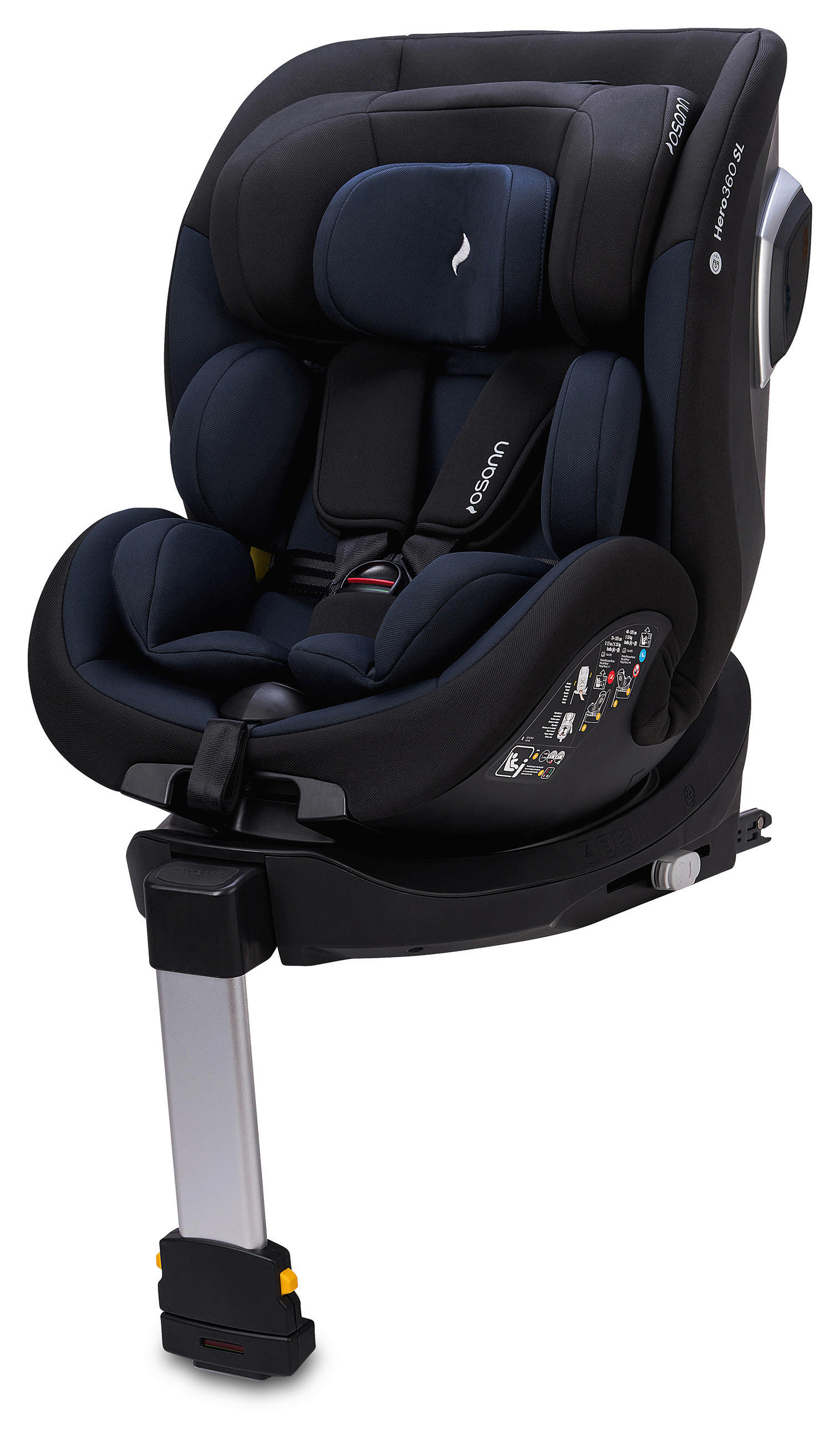REBOARDER-KINDERSITZ HERO360 SL Twill Navy  - Schwarz/Dunkelblau, Basics, Kunststoff/Textil (44/65cm) - Osann