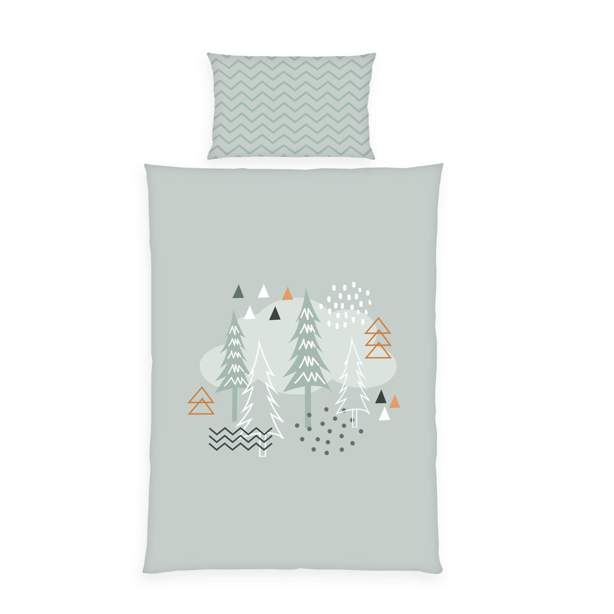 BABYBETTWÄSCHE Nordic Forest Renforcé 100/135 cm  - Mintgrün, Textil (100/135cm) - baby best