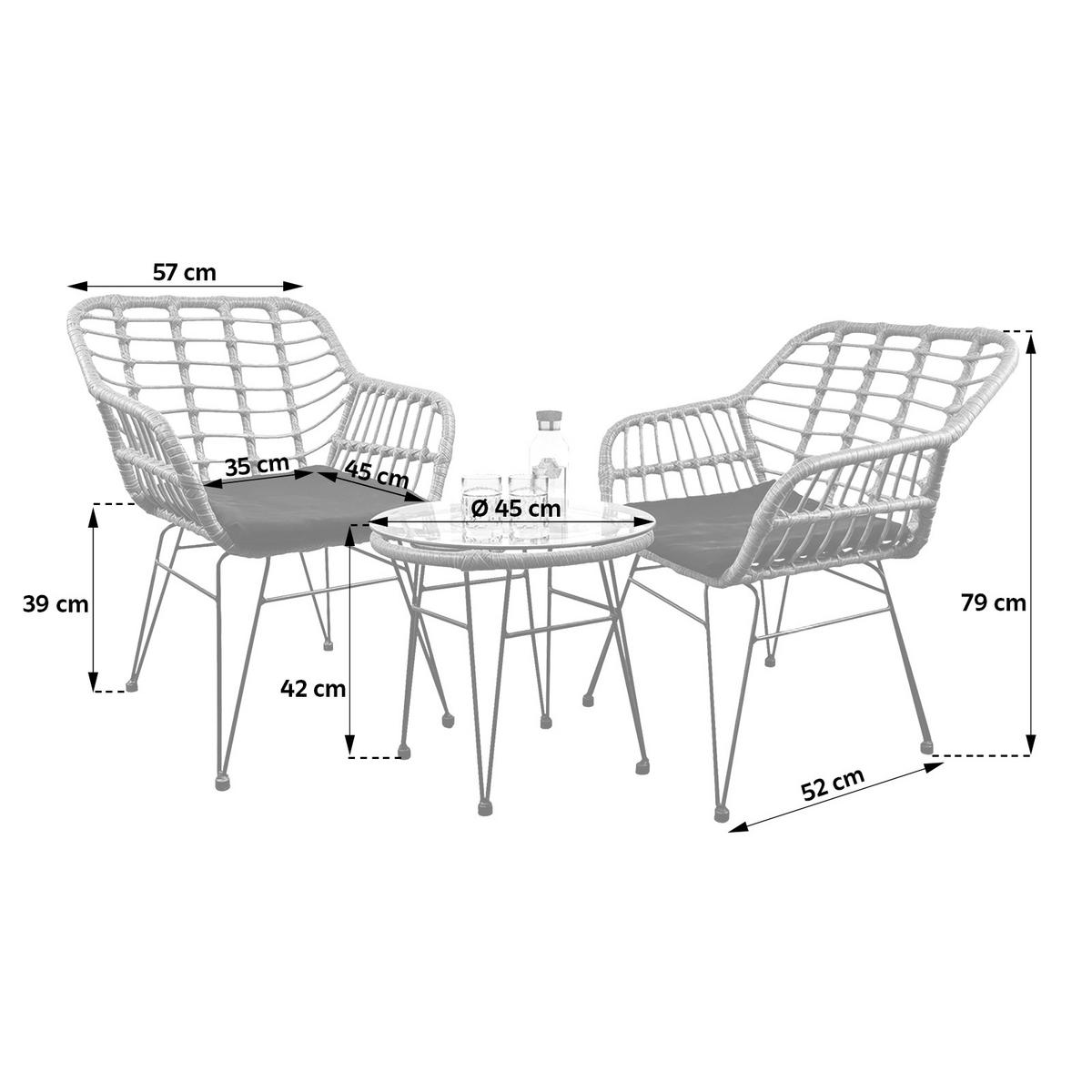 GARTENSET  5-teilig  - Schwarz/Braun, Modern, Glas/Kunststoff - Ambia Garden