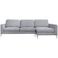 ECKSOFA Grau Chenille  - Silberfarben/Grau, KONVENTIONELL, Textil/Metall (284/143cm) - Carryhome
