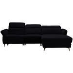 ECKSOFA Schwarz Echtleder  - Schwarz, Natur, Leder/Metall (285/199cm) - Valnatura