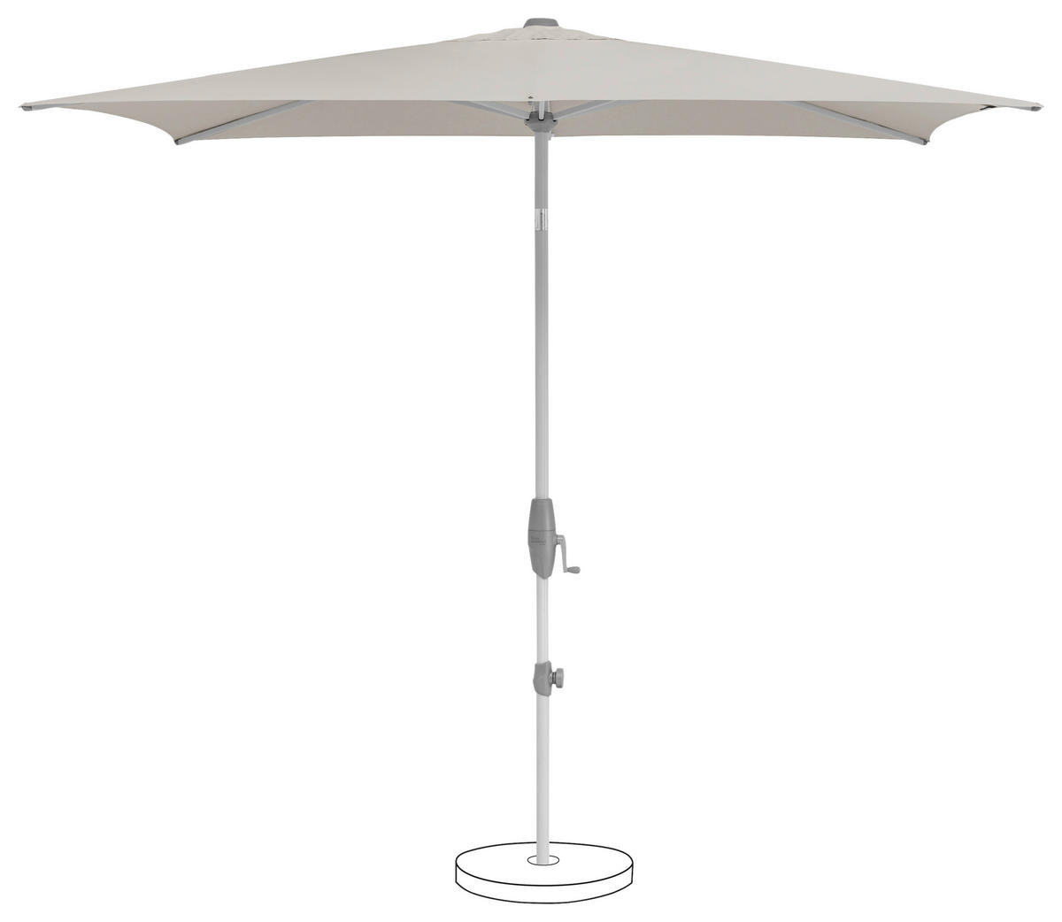 SONNENSCHIRM Hellgrau  - Silberfarben/Hellgrau, KONVENTIONELL, Textil/Metall (250/200cm) - Suncomfort by Glatz