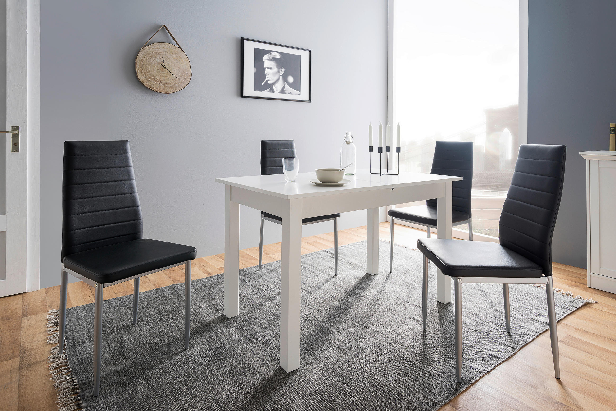 ESSTISCH Weiß rechteckig  ausziehbar  - Weiß, Design, Holzwerkstoff (120/70/76,5cm) - Carryhome