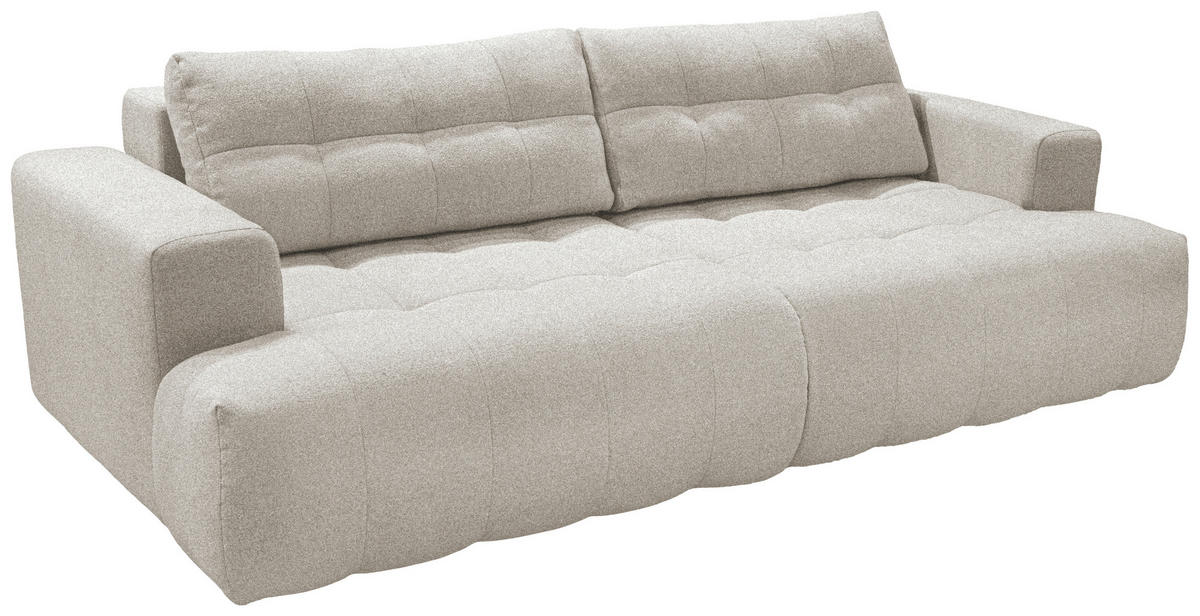 BIGSOFA TINO in Flachgewebe Beige  - Beige/Schwarz, KONVENTIONELL, Holzwerkstoff/Kunststoff (279/90/137cm) - Livetastic