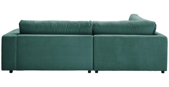 ECKSOFA in Cord Grün  - Schwarz/Grün, Design, Kunststoff/Textil (224/265cm) - Hom`in