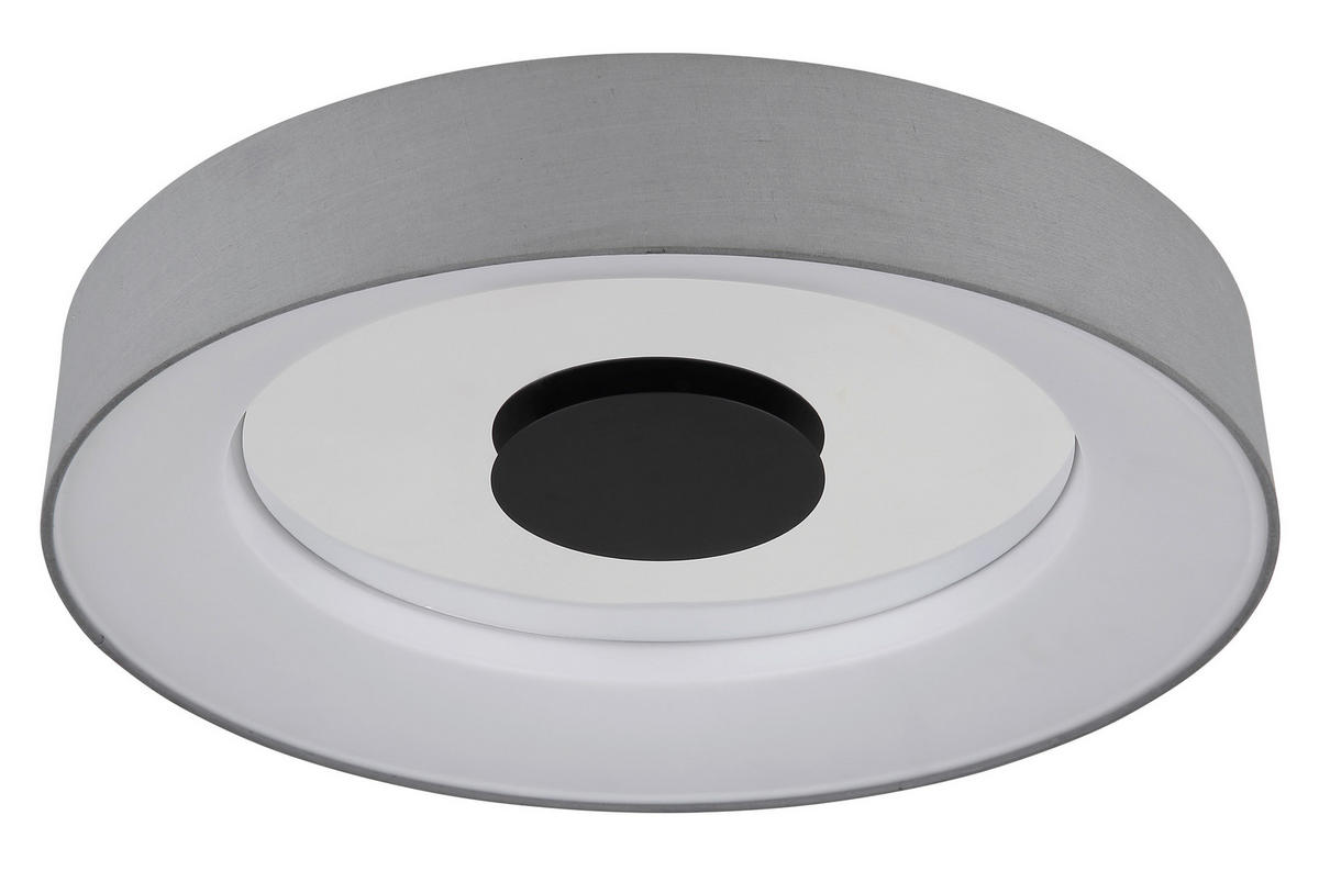 LED-DECKENLEUCHTE 40 W  46,8/9,8 cm    - Chromfarben/Weiss, Trend, Kunststoff/Textil (46,8/9,8cm) - Globo