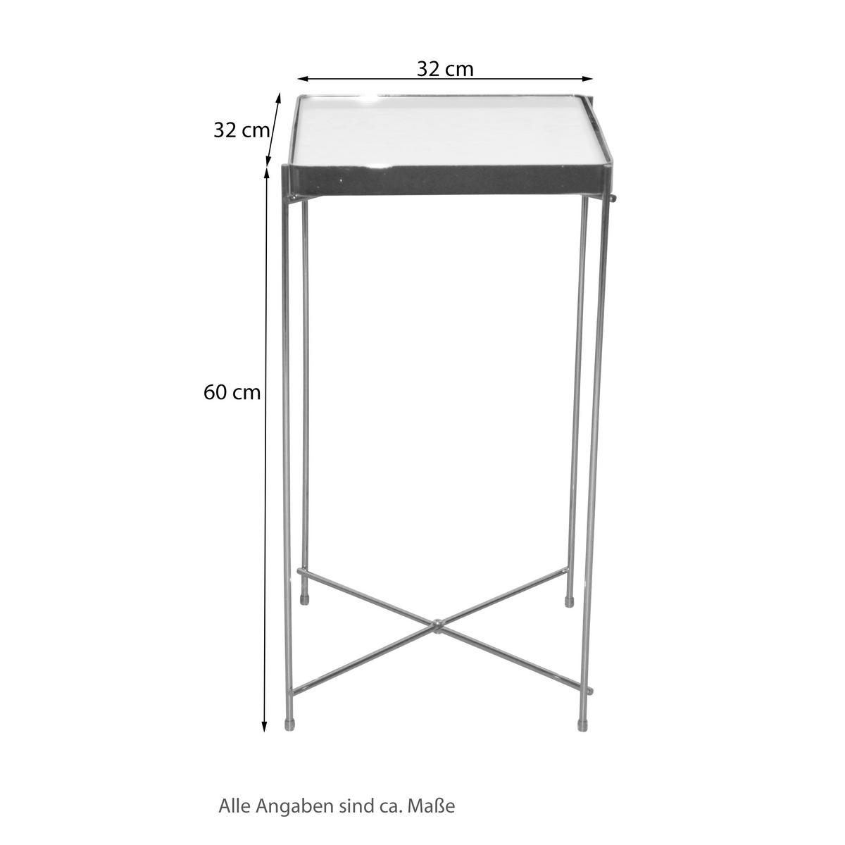 BEISTELLTISCH 32/32/60 cm Champagner quadratisch  - Champagner, Design, Glas/Metall (32/32/60cm) - MID.YOU